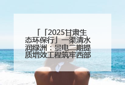 「2025甘肃生态环保行」一渠清水润绿洲：景电二期提质增效工程筑牢西部生态安全屏障