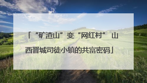 “矿渣山”变“网红村” 山西晋城司徒小镇的共富密码