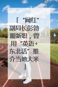 “网红”副局长彭勃履新职，曾用“英语+东北话”推介当地大米