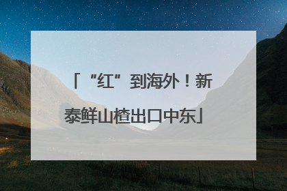 “红”到海外！新泰鲜山楂出口中东