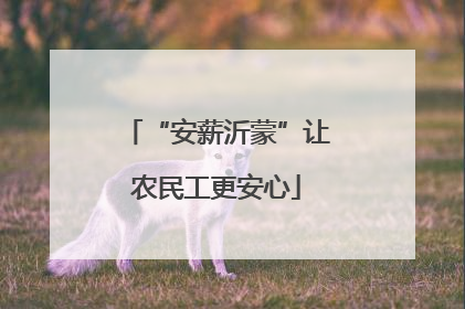 “安薪沂蒙”让农民工更安心