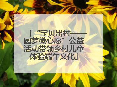 “宝贝出村——圆梦微心愿”公益活动带领乡村儿童体验端午文化