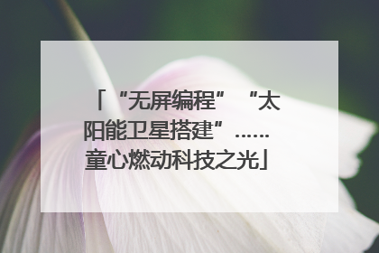 “无屏编程”“太阳能卫星搭建”……童心燃动科技之光