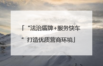 “法治盾牌+服务快车”打造优质营商环境