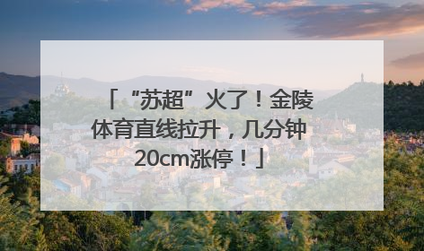“苏超”火了！金陵体育直线拉升，几分钟20cm涨停！