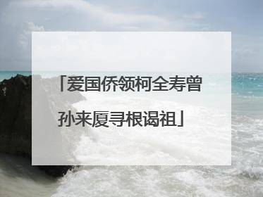 爱国侨领柯全寿曾孙来厦寻根谒祖
