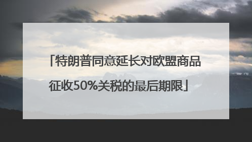 特朗普同意延长对欧盟商品征收50%关税的最后期限