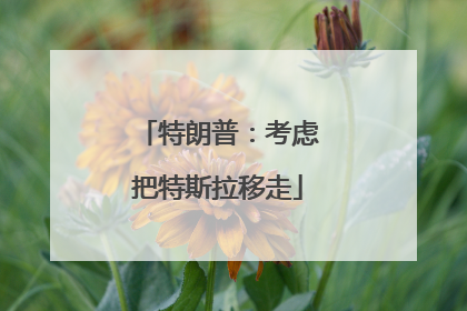 特朗普：考虑把特斯拉移走