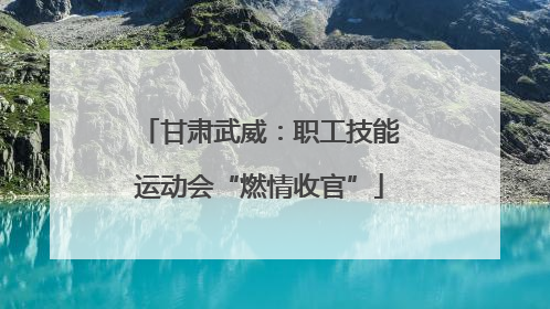 甘肃武威：职工技能运动会“燃情收官”