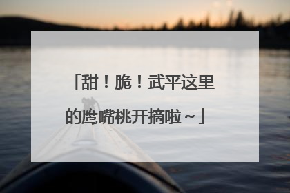 甜！脆！武平这里的鹰嘴桃开摘啦～