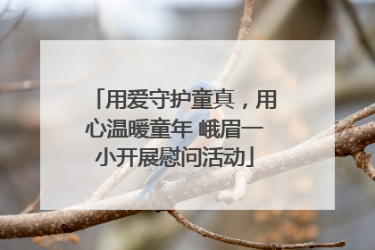 用爱守护童真，用心温暖童年 峨眉一小开展慰问活动