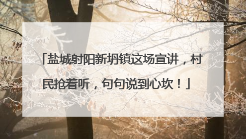 盐城射阳新坍镇这场宣讲，村民抢着听，句句说到心坎！