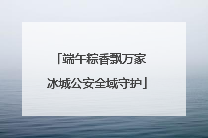 端午粽香飘万家 冰城公安全域守护