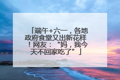 端午+六一，各地政府食堂又出新花样！网友：“妈，我今天不回家吃了”