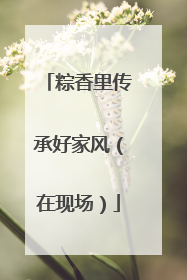 粽香里传承好家风（在现场）