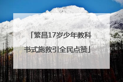 繁昌17岁少年教科书式施救引全民点赞