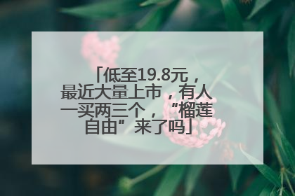 低至19.8元，最近大量上市，有人一买两三个，“榴莲自由”来了吗