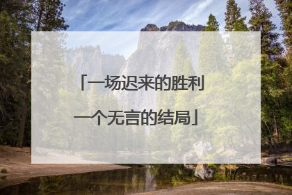 一场迟来的胜利 一个无言的结局