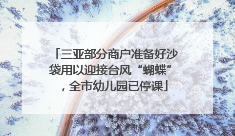 三亚部分商户准备好沙袋用以迎接台风“蝴蝶”，全市幼儿园已停课