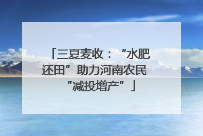 三夏麦收：“水肥还田”助力河南农民“减投增产”