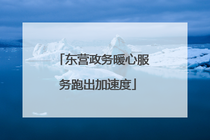 东营政务暖心服务跑出加速度