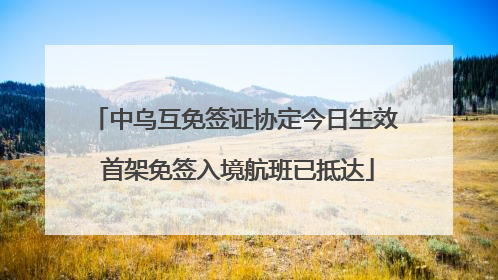 中乌互免签证协定今日生效 首架免签入境航班已抵达