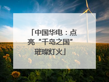 中国华电：点亮“千岛之国”璀璨灯火