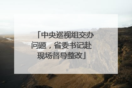 中央巡视组交办问题，省委书记赴现场督导整改