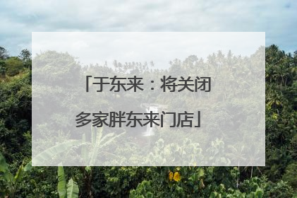 于东来：将关闭多家胖东来门店