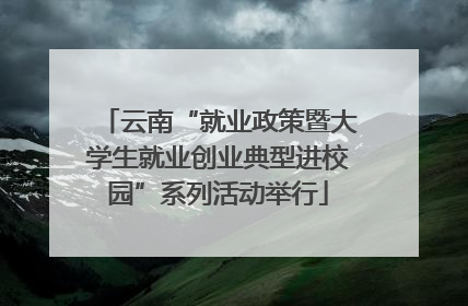 云南“就业政策暨大学生就业创业典型进校园”系列活动举行