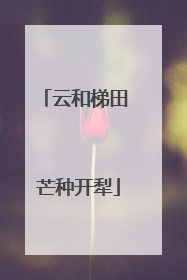 云和梯田 芒种开犁