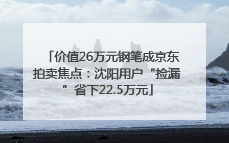 价值26万元钢笔成京东拍卖焦点：沈阳用户“捡漏”省下22.5万元