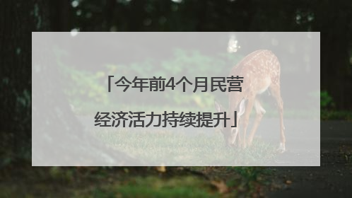 今年前4个月民营经济活力持续提升