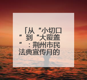 从“小切口”到“大覆盖”：荆州市民法典宣传月的基层实践密码