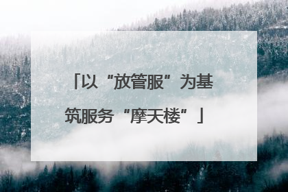 以“放管服”为基筑服务“摩天楼”