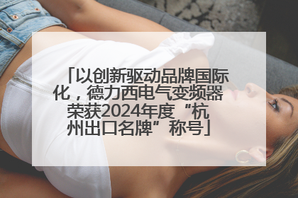 以创新驱动品牌国际化，德力西电气变频器荣获2024年度“杭州出口名牌”称号