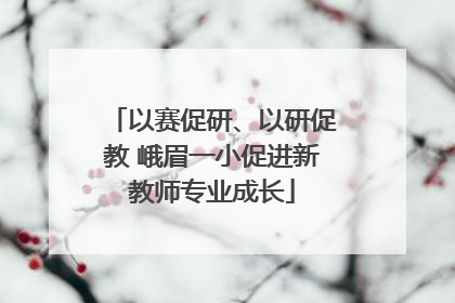 以赛促研、以研促教 峨眉一小促进新教师专业成长