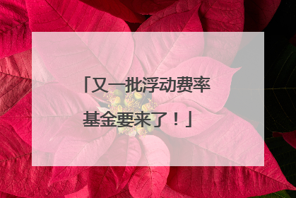 又一批浮动费率基金要来了！