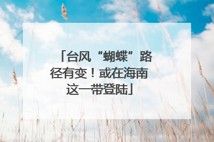 台风“蝴蝶”路径有变！或在海南这一带登陆