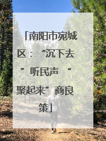 南阳市宛城区：“沉下去”听民声 “聚起来”商良策