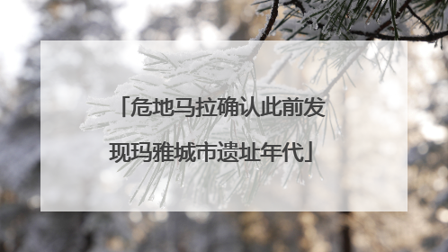 危地马拉确认此前发现玛雅城市遗址年代