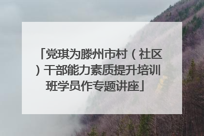 党琪为滕州市村（社区）干部能力素质提升培训班学员作专题讲座