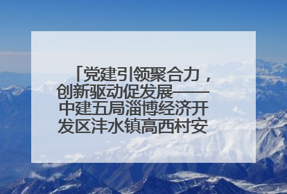 党建引领聚合力，创新驱动促发展——中建五局淄博经济开发区沣水镇高西村安置项目建设纪实