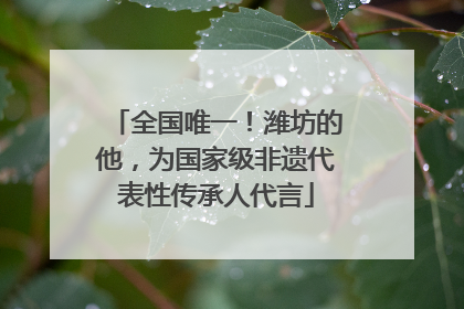 全国唯一！潍坊的他，为国家级非遗代表性传承人代言