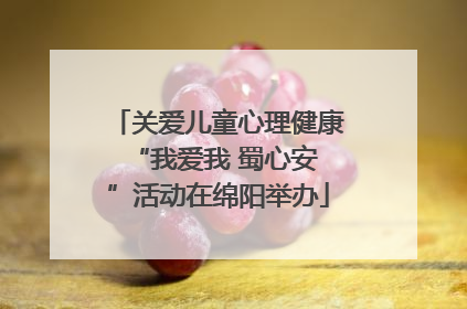 关爱儿童心理健康 “我爱我 蜀心安”活动在绵阳举办