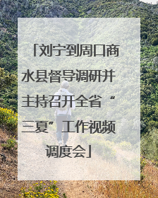 刘宁到周口商水县督导调研并主持召开全省“三夏”工作视频调度会