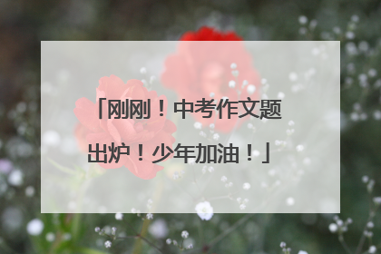 刚刚！中考作文题出炉！少年加油！