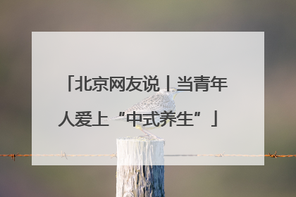 北京网友说丨当青年人爱上“中式养生”