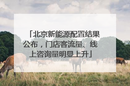 北京新能源配置结果公布，门店客流量、线上咨询量明显上升