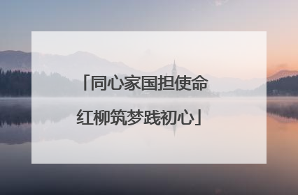同心家国担使命 红柳筑梦践初心